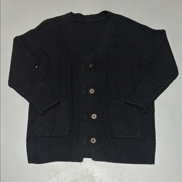 Sweaters - Black Knit Button Down Cardigan Sweater (Women’s XL)
